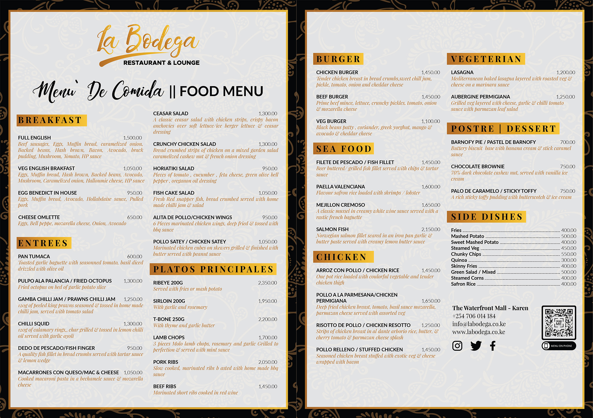 La Bodega Restaurant - Food Menu La Bodega Restaurant - Food Menu